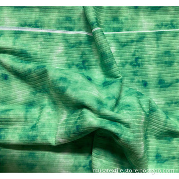 Musa Polyester Spandex 2x2 Rippenstrick -Druckstoff Stoff